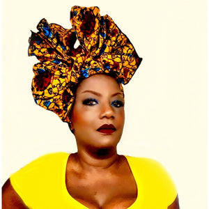 IRIS African Ankara Head Wrap - Zabba Designs African Clothing Store