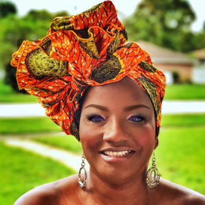 Rosemary African Print Head Wrap - Zabba Designs African Clothing Store