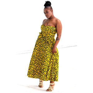 Yellow Midi Dress - Zabba Designs African Clothing Store