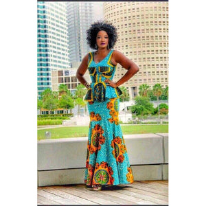 ANADIA Maxi Hourglass Skirt - Zabba Designs African Clothing Store