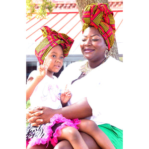 Imani Mommy And Me African HeadWrap - Zabba Designs African Clothing Store