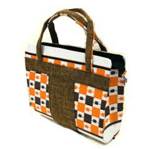 Jebbah Kente African print Tote and cosmetic bag - Zabba Designs African Clothing Store