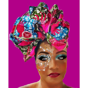 African Print Himawari  Head Wrap - Zabba Designs African Clothing Store