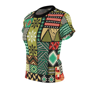 Ocean Women's African Print Polyester  Tee - Zabba Designs African Clothing Store