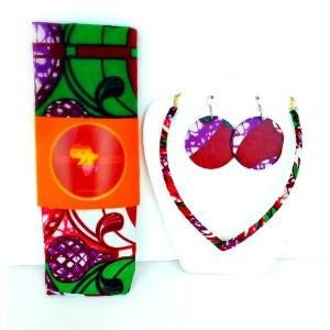 Ghana HeadWrap And Jewelry Set - Zabba Designs African Clothing Store