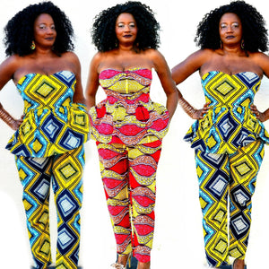 Meme African Print Pant  And Top Set - Zabba Designs African Clothing Store