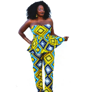 Kou African Print Pants And Top  Set - Zabba Designs African Clothing Store