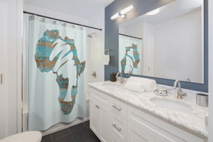 Blue Mama Africa Shower Curtain - Zabba Designs African Clothing Store