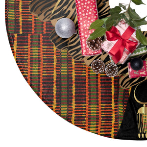 African Inspired Kente Print Christmas Tree Skirt - Zabba Designs African Clothing Store