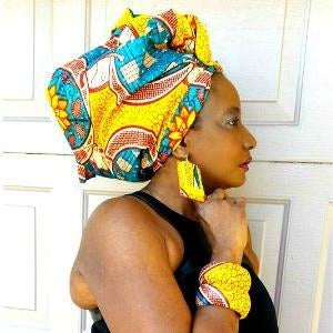 Nunu HeadWrap And Jewelry Set - Zabba Designs African Clothing Store