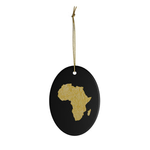 Gold Map Of Africa  Ceramic Ornaments - Zabba Designs African Clothing Store