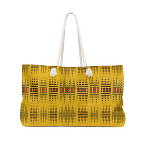 Yellow Kente Print Weekender Bag - Zabba Designs African Clothing Store