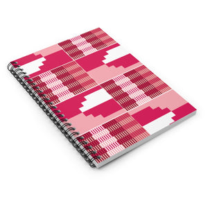 Red Kente Spiral Notebook - Ruled Line - Zabba Designs African Clothing Store