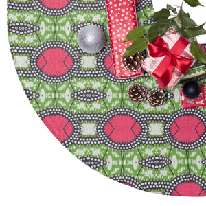 Pink Ankara African  Print Christmas Tree Skirt - Zabba Designs African Clothing Store