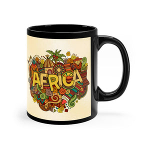 African Tribal Black mug 11oz - Zabba Designs African Clothing Store