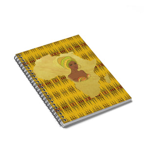 Yellow Map Of Africa Spiral Notebook - Ruled Line - Zabba Designs African Clothing Store