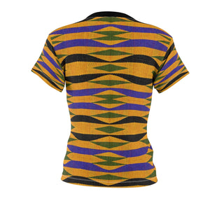 Kente Women's African Print Polyester  Tee - Zabba Designs African Clothing Store
