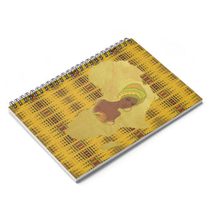 Yellow Map Of Africa Spiral Notebook - Ruled Line - Zabba Designs African Clothing Store