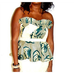 African Print Strapless Blouse - Zabba Designs African Clothing Store