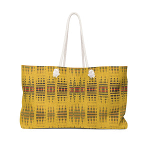 Yellow Kente Print Weekender Bag - Zabba Designs African Clothing Store