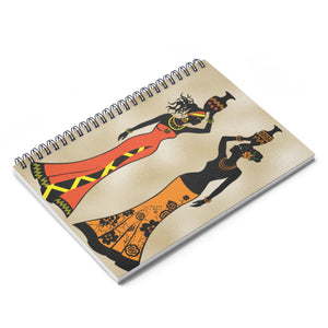 Village  Queen Headwrap Spiral Notebook - Ruled Line - Zabba Designs African Clothing Store