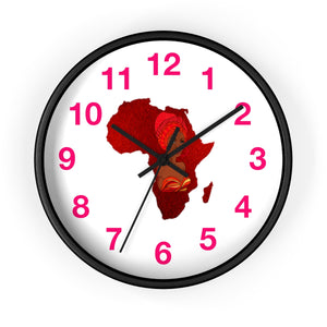Red Velvet Map Of Africa Wall clock - Zabba Designs African Clothing Store