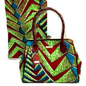 Elegant Modern African Print Decorated Fashion Handbag Emerald - Zabba Designs African Clothing Store