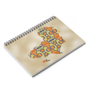 Orange Map Of Africa Spiral Notebook - Ruled Line - Zabba Designs African Clothing Store