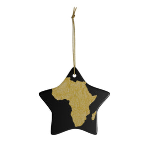 Gold Map Of Africa  Ceramic Ornaments - Zabba Designs African Clothing Store