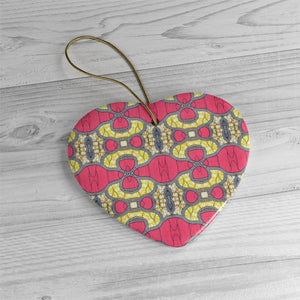 Pink And Gold African Print Ceramic Ornaments - Zabba Designs African Clothing Store
