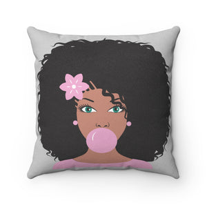 Bubble Gum ,Faux Suede Square Pillow - Zabba Designs African Clothing Store