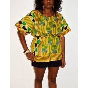 Kente Boho Scoop Neck Top - Zabba Designs African Clothing Store
