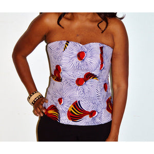 Hibicus Bustier Corset Top - Zabba Designs African Clothing Store