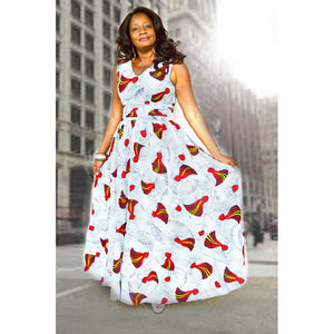 Red And White Aline Dress - Zabba Designs African Clothing Store