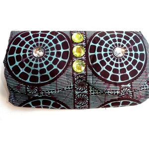 African Designer Clutch Bag Blue and Gray - Zabba Designs African Clothing Store