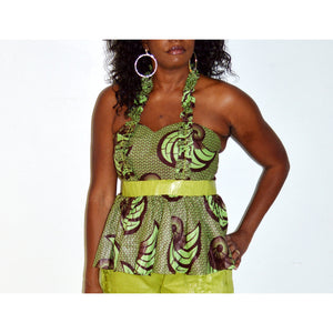 Ida African Inspired Green Pants And Top Set - Zabba Designs African Clothing Store