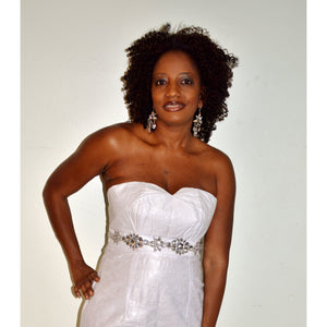 Knee Length White Strapless Cocktail Dress - Zabba Designs African Clothing Store