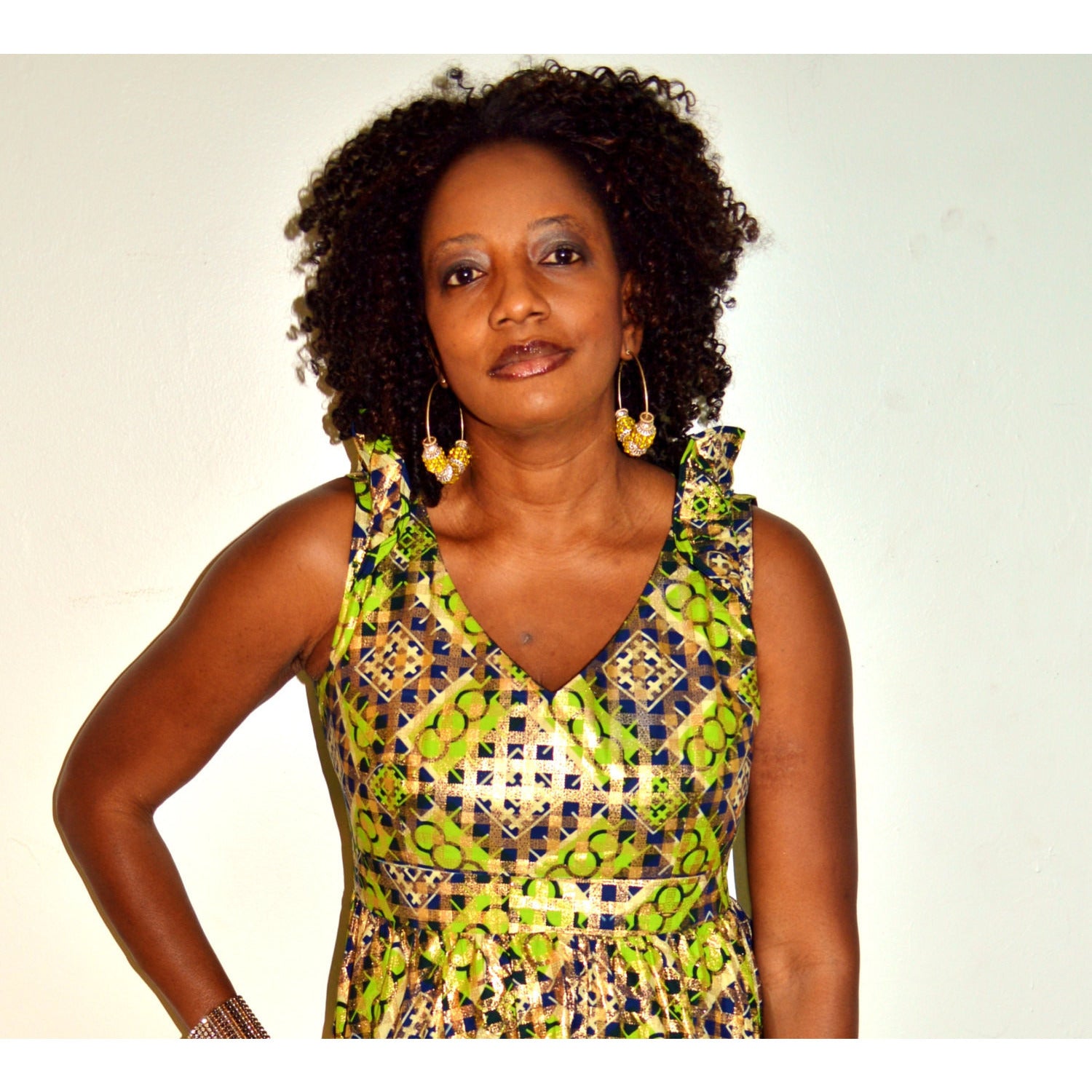 Goldie Midi Green And Gold African Dress Goldie Midi Green And Gold African Dress