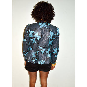 Black And Blue Womens Jacket - Zabba Designs African Clothing Store