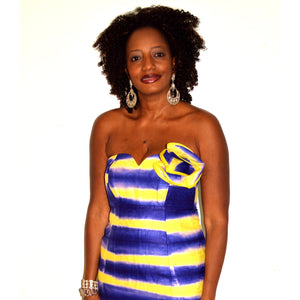 Lala African Tie Dye Strapless  Dress - Zabba Designs African Clothing Store