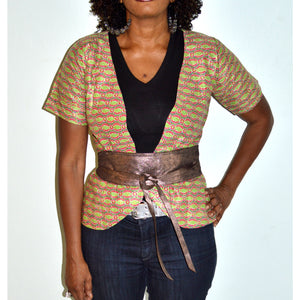 Brown Ankara African Wax Print Jacket - Zabba Designs African Clothing Store