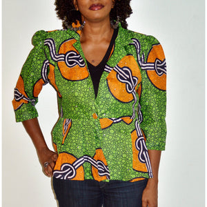 Handmade Jacket African Print Blazer - Zabba Designs African Clothing Store