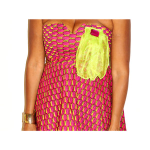 Strapless African Print Cocktail Dress - Zabba Designs African Clothing Store