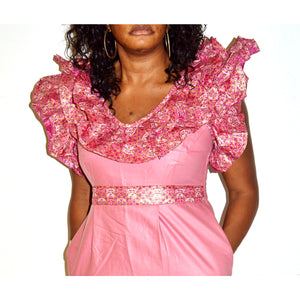 Bubble Gum  Pink Africa Short Dress - Zabba Designs African Clothing Store