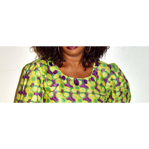 Green and Purple African Boho Blouse - Zabba Designs African Clothing Store