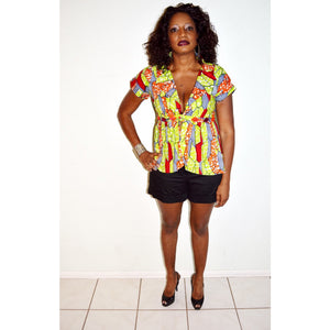 Orange And Yellow  pleated Jacket - Zabba Designs African Clothing Store