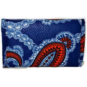Red, White And Blue African Print Jewel Purse - Zabba Designs African Clothing Store