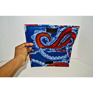Red, White And Blue African Print Jewel Purse - Zabba Designs African Clothing Store