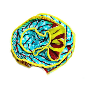 Yellow And Blue Hair Bow - Zabba Designs African Clothing Store