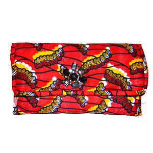 Red And Black African Inspired Evening Clutch - Zabba Designs African Clothing Store